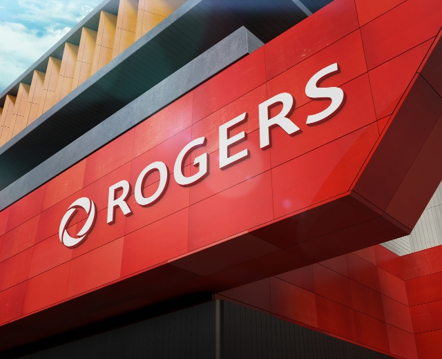 Rogers logo on red building