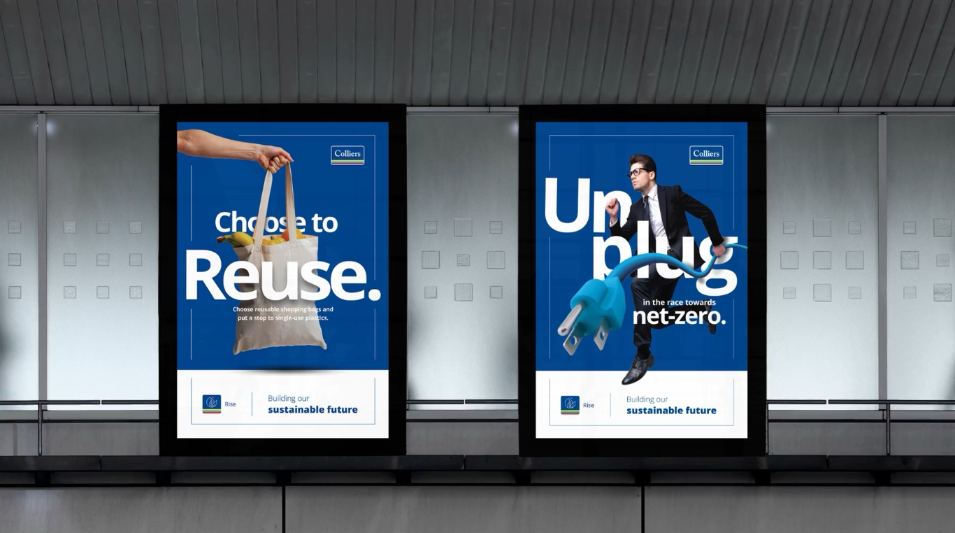 Colliers transit sign mockup designs