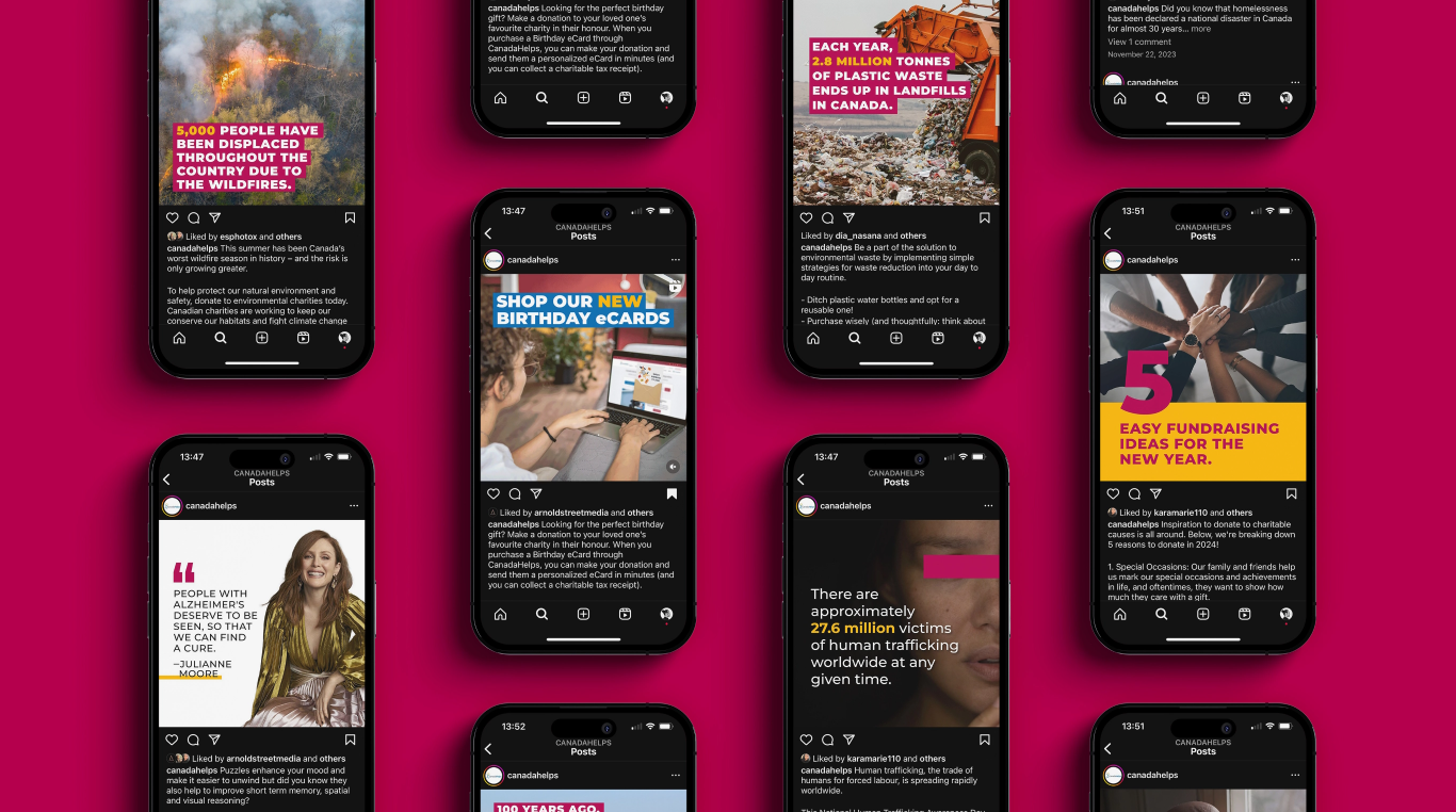 CanadaHelps social media designs