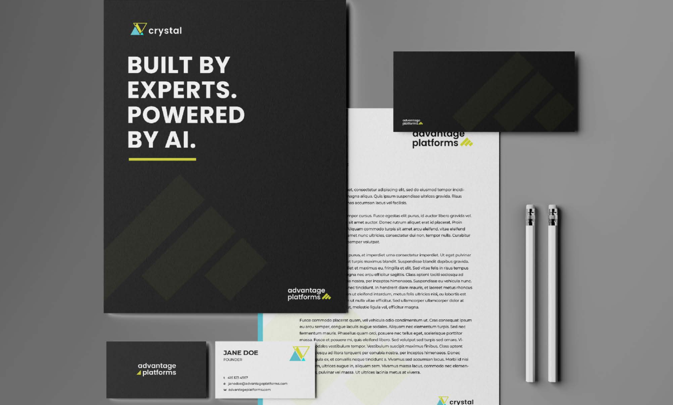 Advantage Platfroms business card and document mockups