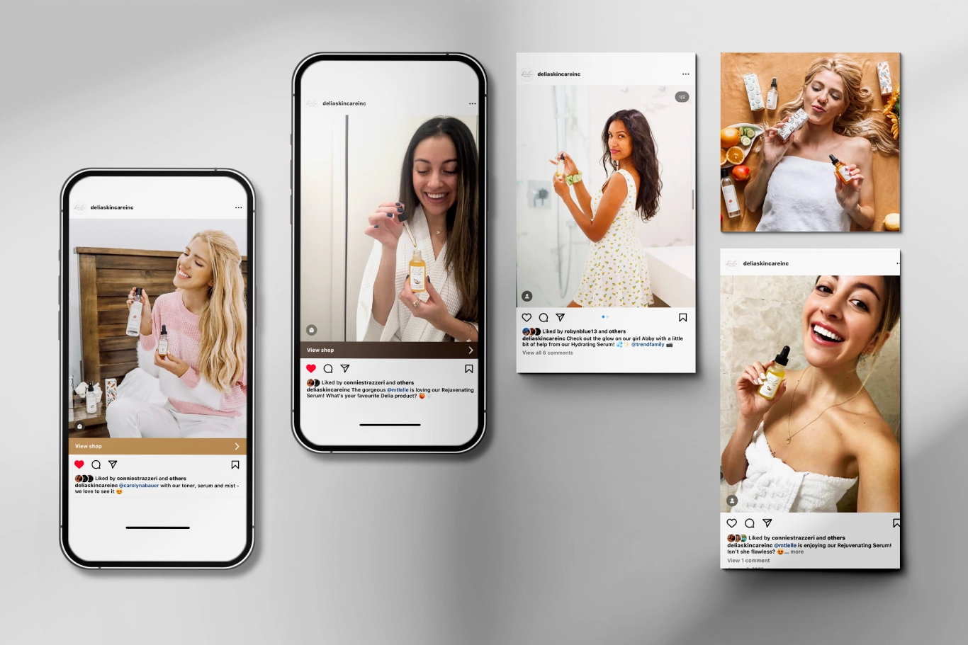 Delia social media post mockups