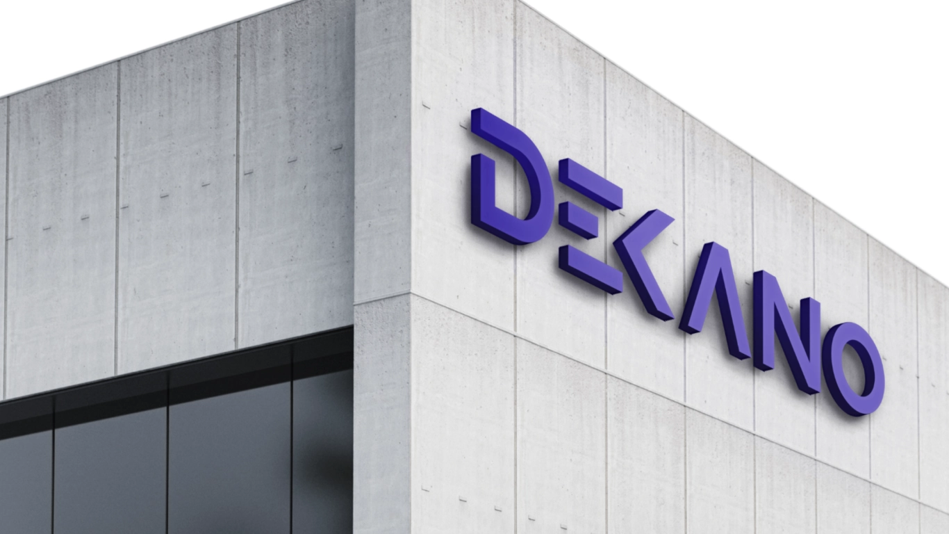 Dekano logo on the side of a building