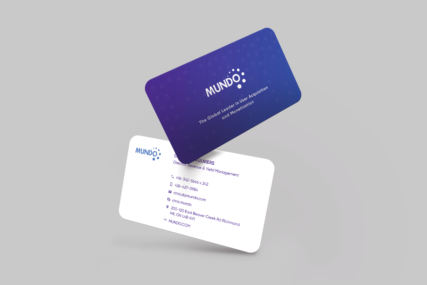 Mundo business card mockup