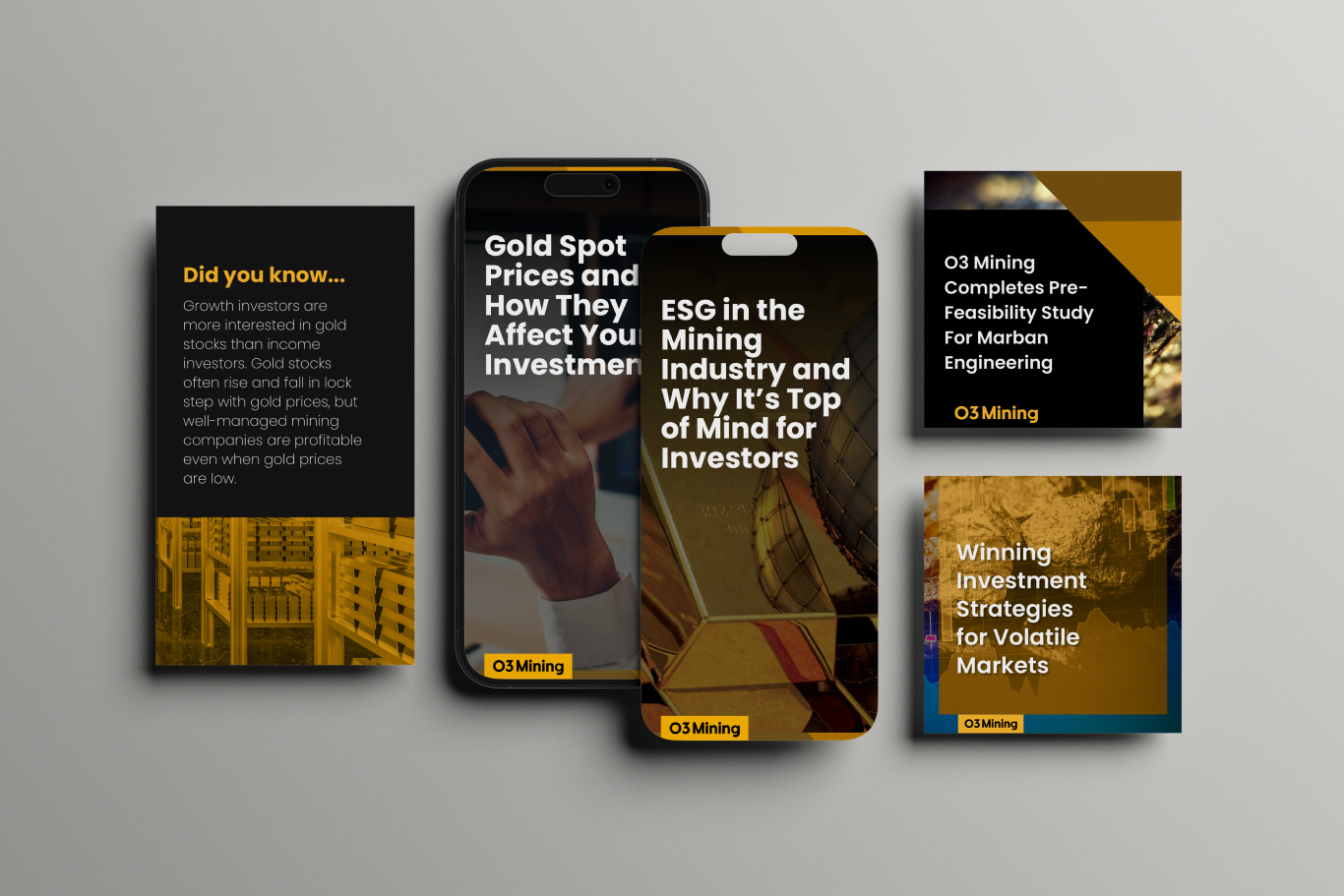 O3 Mining social media post mockup designs