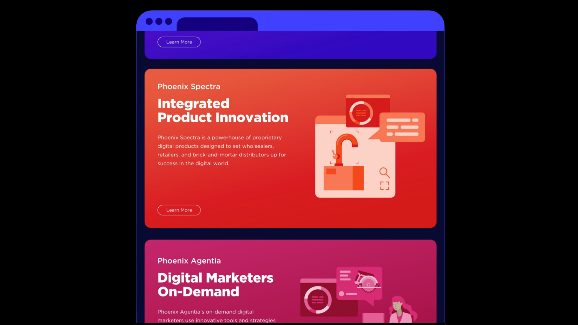 Phoenix website design mockup