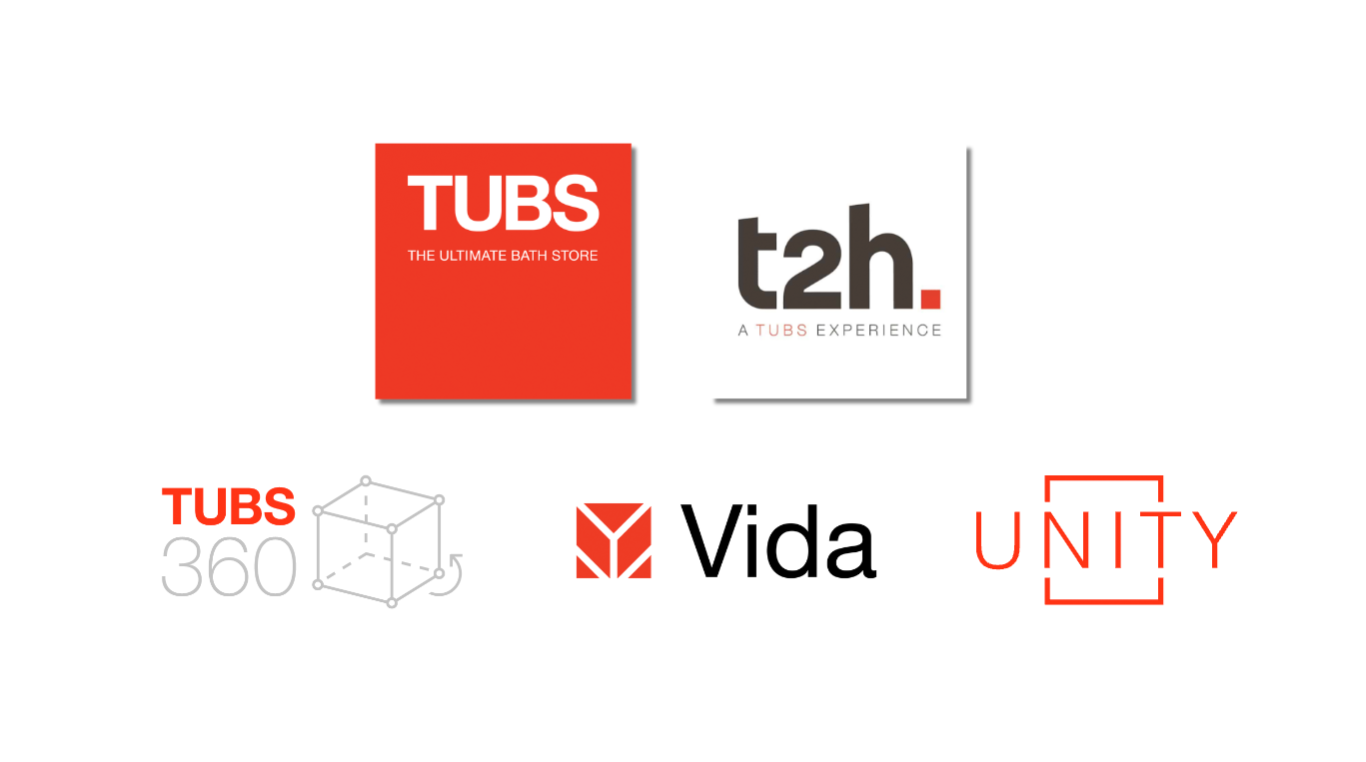 t2h and tubs logos with tubs 360, vida and unity